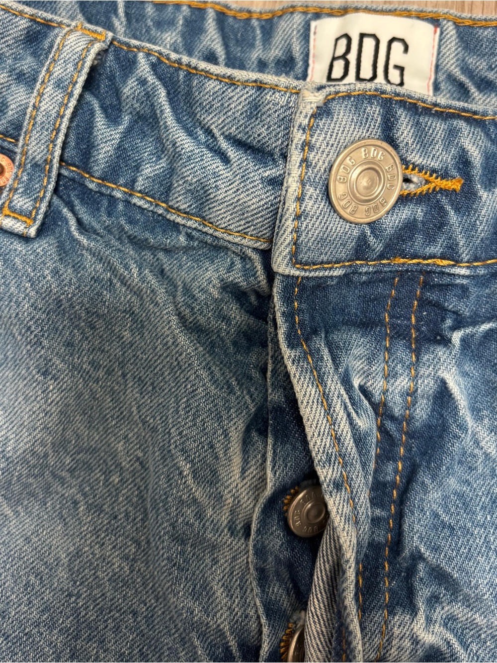 Urban Outfitters BDG Jean Denim Cutoff Shorts Size 29 Raw Hem Button Fly - Picture 5 of 6